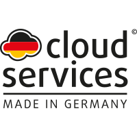 Cloud Services Made in Germany Logo farbig
