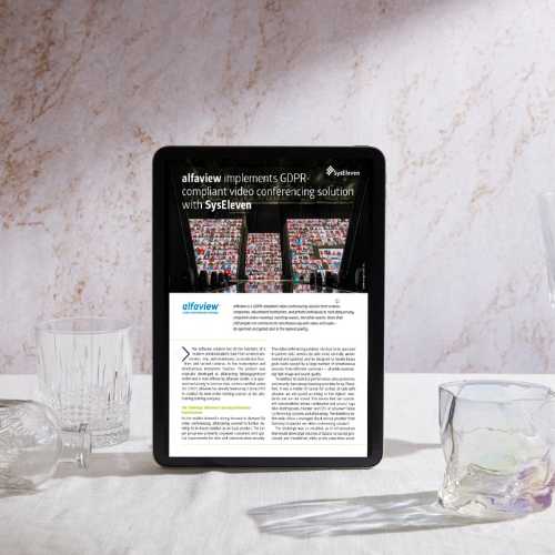 alfaview implements GDPR compliant video conference solution with SysEleven case study mockup